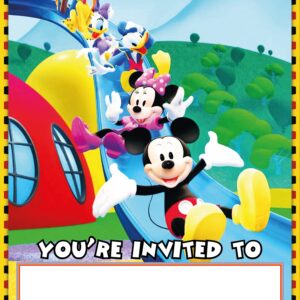 Set of 20 Mick Mous-Themed Happy Birthday Invitation Cards & Envelopes - Lightweight (240g), Postcard Style Invites for the Perfect Party Pack