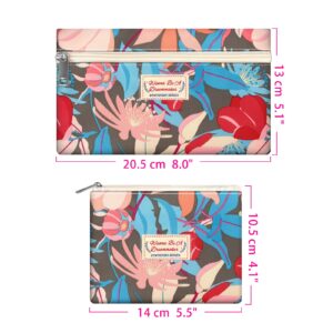 E-WEICHEN Large Capacity Pencil Case Cute Pencil Pouch Soft Pencil Bag - Can Hold 60 Pencils or 30 Markers - With Small Zipper Organizer, Portable Travel Gifts Multifunctional Bag Set datura flower