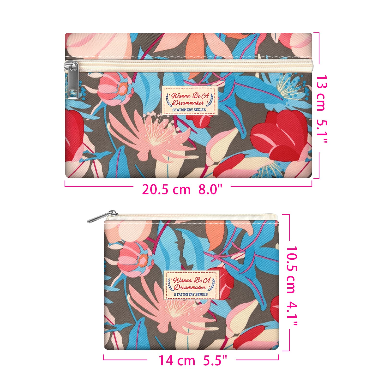 E-WEICHEN Large Capacity Pencil Case Cute Pencil Pouch Soft Pencil Bag - Can Hold 60 Pencils or 30 Markers - With Small Zipper Organizer, Portable Travel Gifts Multifunctional Bag Set datura flower