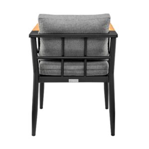 Armen Living Beowulf Modern Outdoor Patio Dining Chair, Set of 2, Black