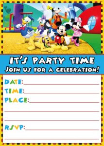 set of 20 mick mous-themed happy birthday invitation cards & envelopes - lightweight (240g), postcard style invites for the perfect party pack