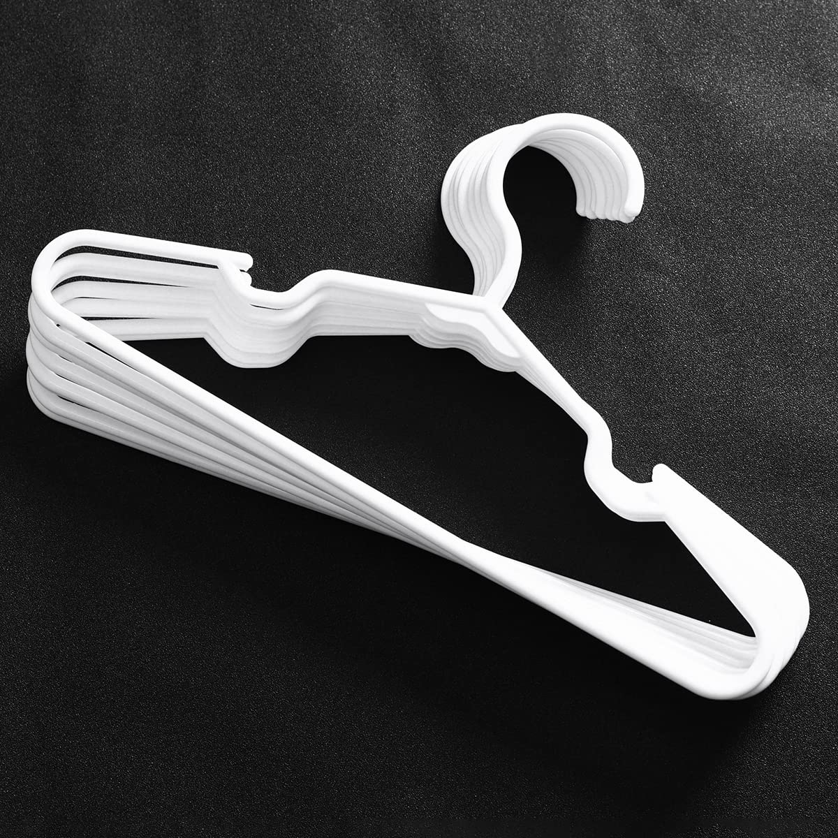 MJRASG 120 Pack White Plastic Non-Slip Baby Hangers, Heavy Duty, Flexible, Slim