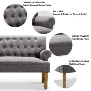 Rosevera Loveseat Sofas for Living Room Loveseat Couch for Living Room Couch in a Box Sofa para Sala Love Seats Furniture Sofa Long Couches for Living Room Settee Loveseat, Linen, Linen Gray