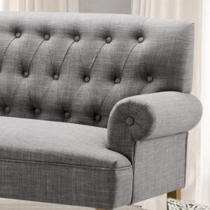 Rosevera Loveseat Sofas for Living Room Loveseat Couch for Living Room Couch in a Box Sofa para Sala Love Seats Furniture Sofa Long Couches for Living Room Settee Loveseat, Linen, Linen Gray