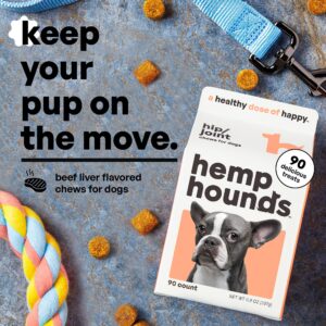 Hemp Hounds - Adaptogenic Joint Supplement for Dogs - Glucosamine Chondroitin for Dogs with Green Lipped Mussels - MSM - 90 Chews - Dog Pain Supplement - Inflammation Relief Chews - Beef Liver Flavor