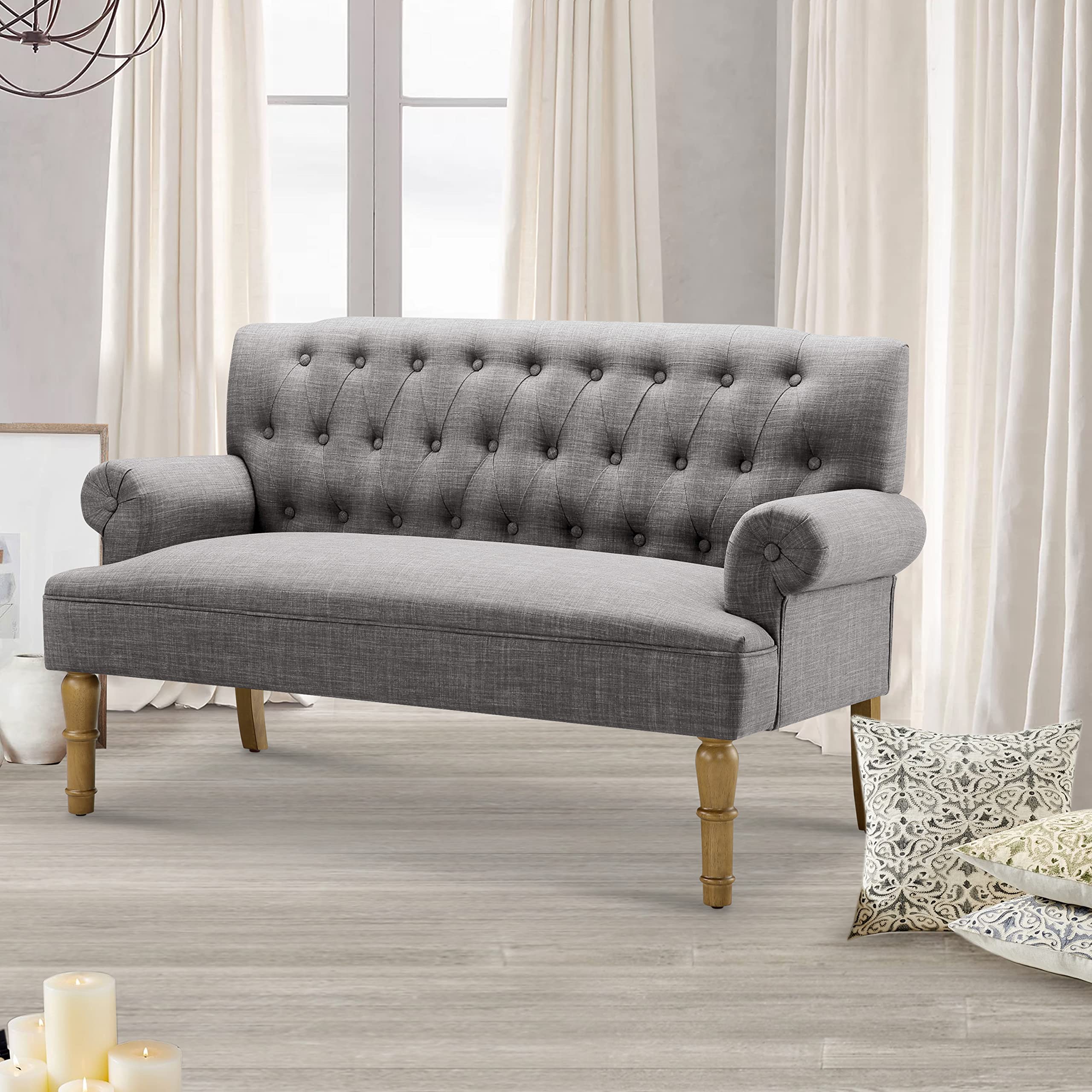 Rosevera Loveseat Sofas for Living Room Loveseat Couch for Living Room Couch in a Box Sofa para Sala Love Seats Furniture Sofa Long Couches for Living Room Settee Loveseat, Linen, Linen Gray