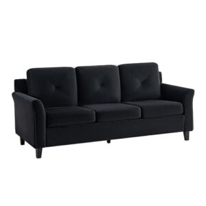 Raelynn Button Tufted Sofa &Loveseat Black Modern Sofa Set - Microfiber Living room sets for Small Spaces Sofa Cama para Sala Modernos Baratos, Durable Sturdy Living Room Furniture Tool-Free Assembly