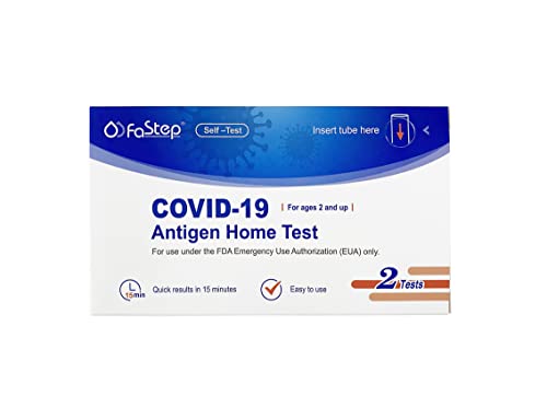 FaStep Rapid 15 Minutes COVID-19 Antigen Home Test (1 Pack, 2 Tests Total)