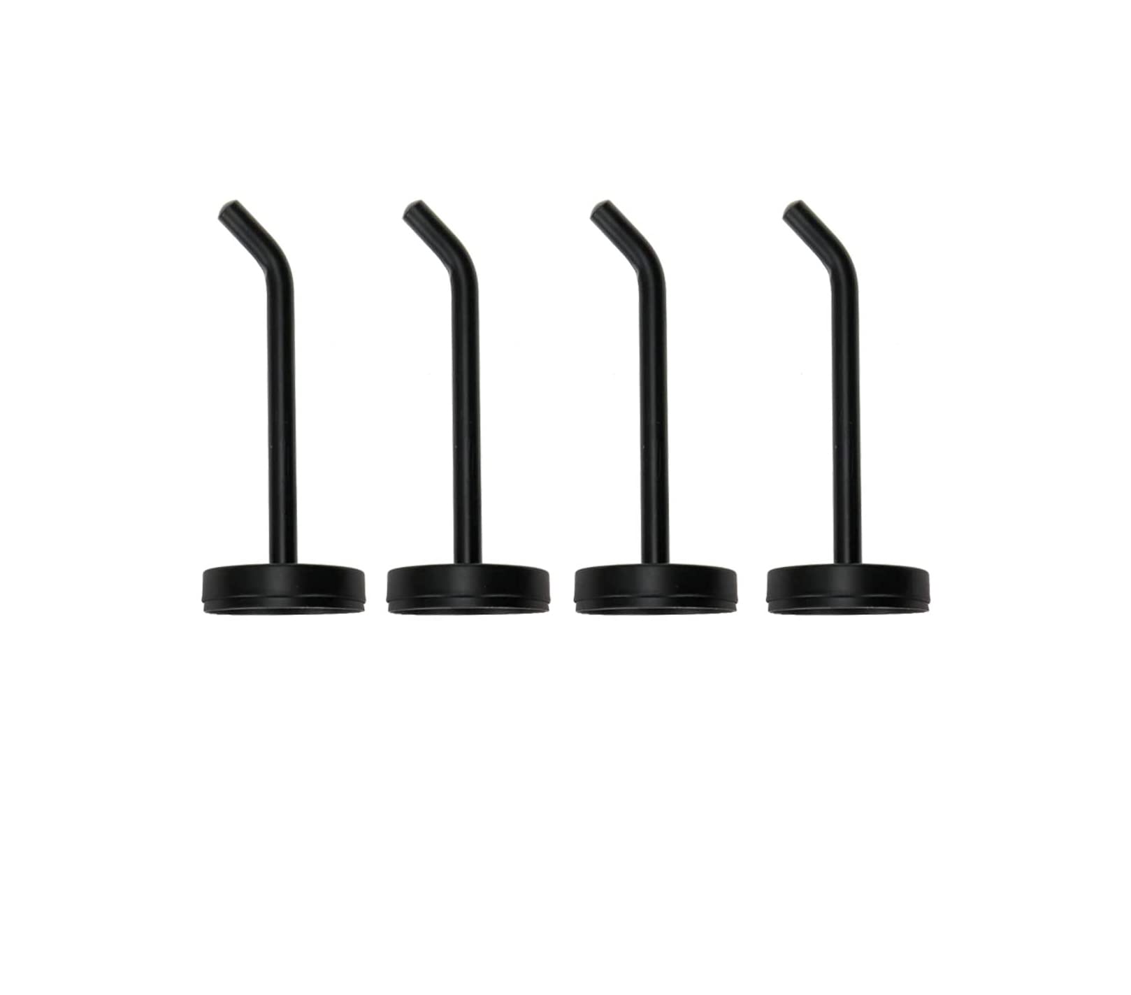 FUIEJIOEI Black Stainless Steel Long Nose Single Heavy Duty Long Coat Hook 4PCS (4.7"/120mm)