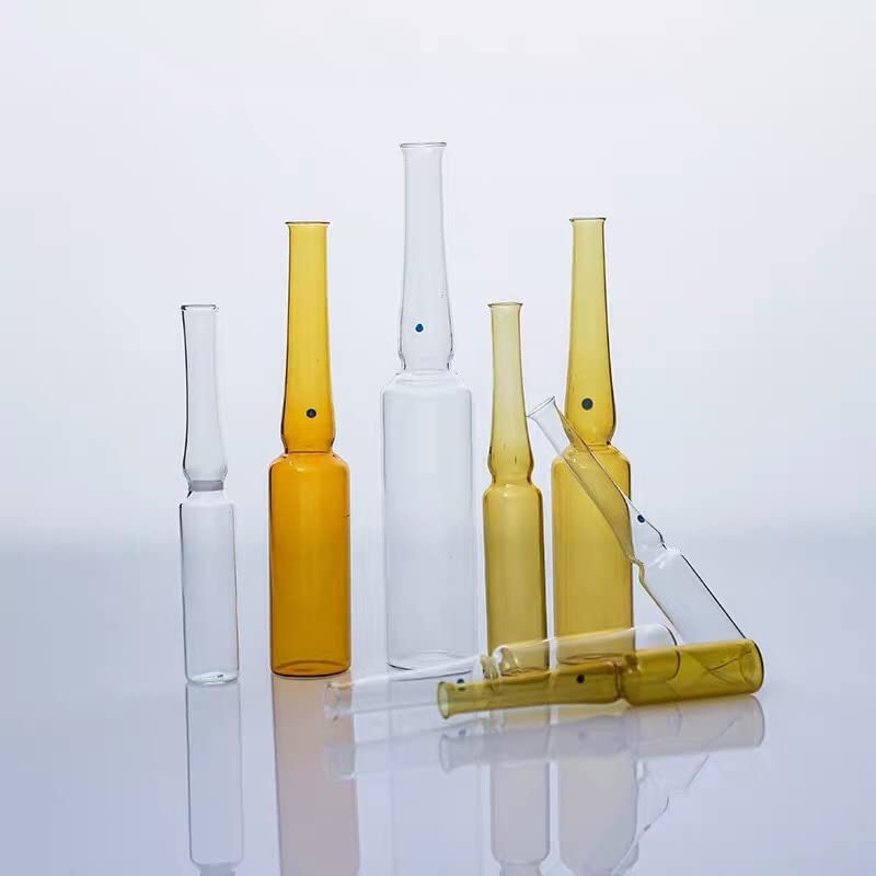 10pcs/lot 1/2/5/10/20ml (Bown/Transparent) Glass ampoule Bottle The Medicament ampule Vial (Size : 1ml Transparent)