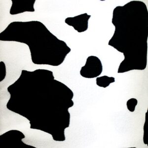 cow print black white animal fleece anti pill soft fabric (1 yard/1 piece)