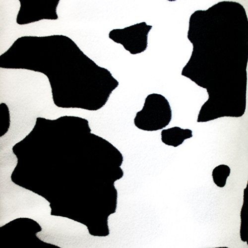 Cow Print Black White Animal Fleece Anti Pill Soft Fabric (1 Yard/1 Piece)