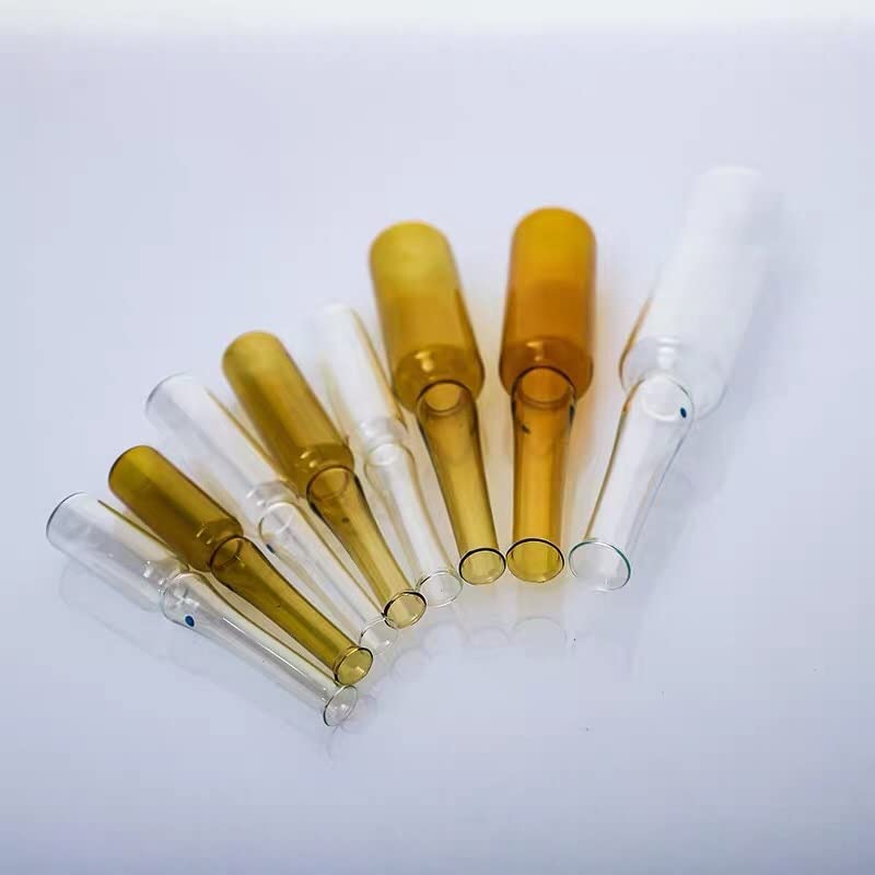 10pcs/lot 1/2/5/10/20ml (Bown/Transparent) Glass ampoule Bottle The Medicament ampule Vial (Size : 1ml Transparent)