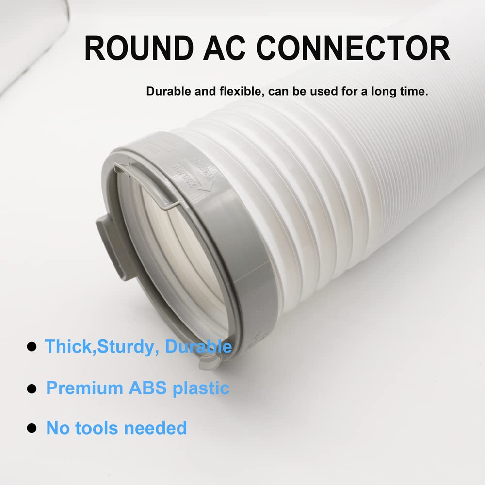 Portable Air Conditioner Exhaust Hose Coupler Window Adapter A/C Connector, 5.9 inch Suit for Air Conditioning Exhaust Port (Round)