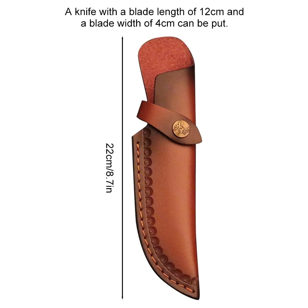 DONGKER Knife Sheath,8.66" Leather Straight Knife Holster with Belt Buckle for 4.72" Blade Length & 1.57" Width Knife