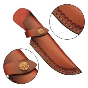 DONGKER Knife Sheath,8.66" Leather Straight Knife Holster with Belt Buckle for 4.72" Blade Length & 1.57" Width Knife