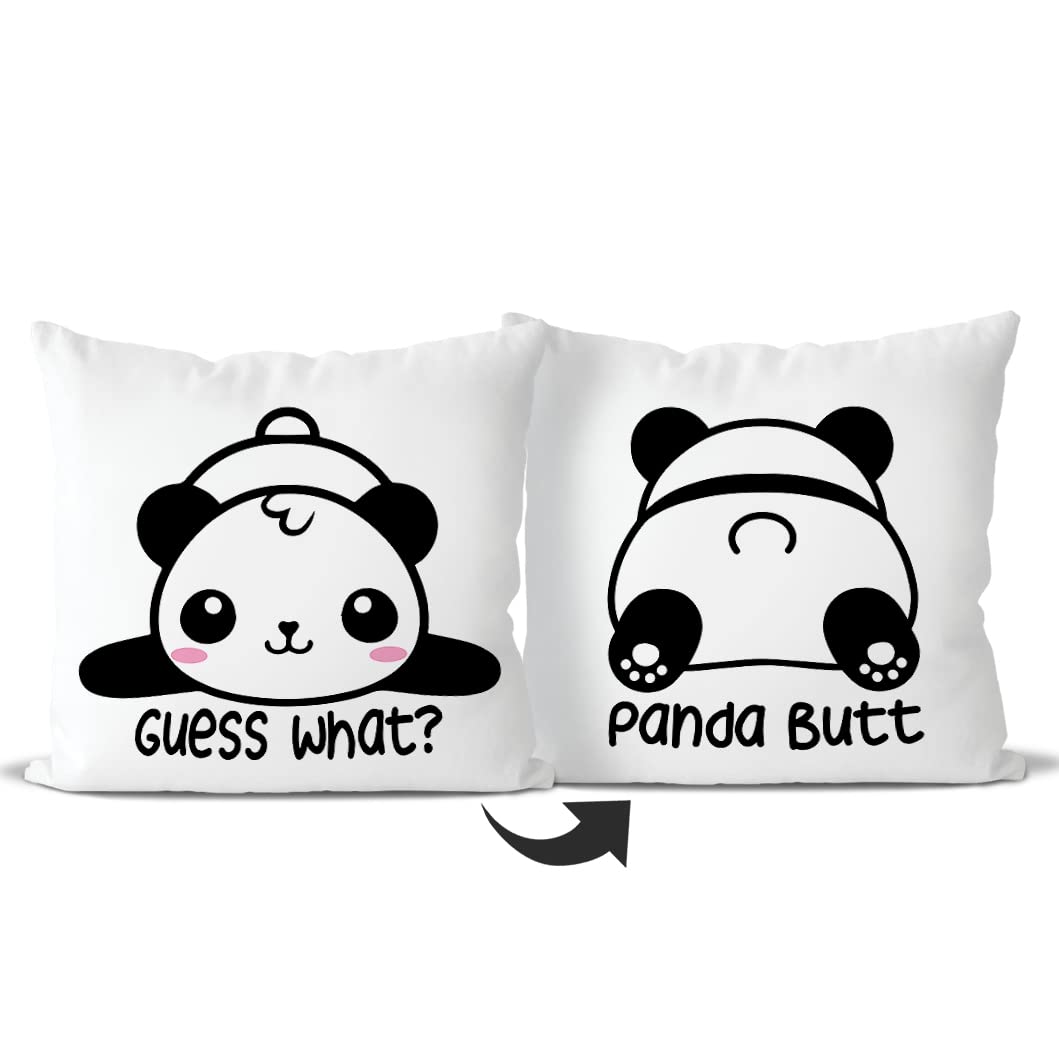 QIYUHOY Funny Panda Throw Pillow Covers for Bed,Panda Gifts for Girls Kid Calming Corner Home Bedroom Play Room Nursery Decorations, 18x18 Inch Pillowcase