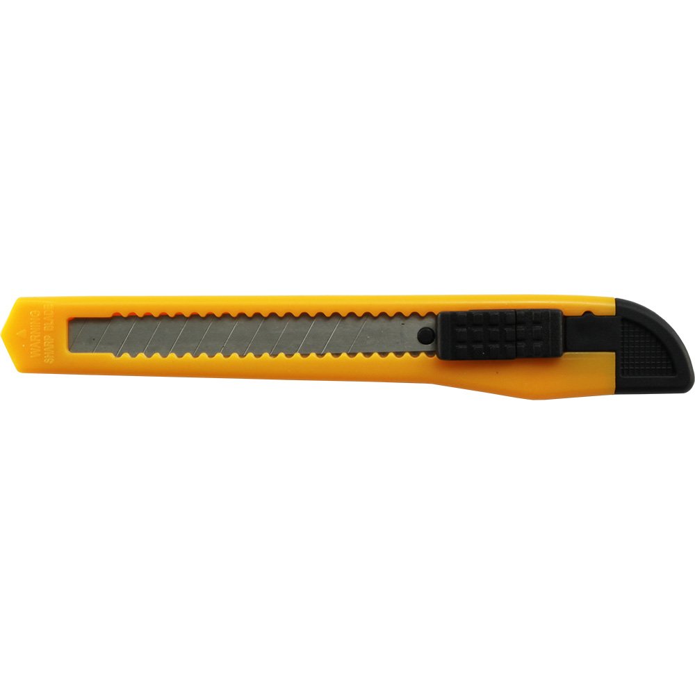 MotoProducts Yellow Retractable Utility Knife Manual Lock 2 Small 5 inch 1 Big 6 inch Box Cutter w/Snap Off Blade