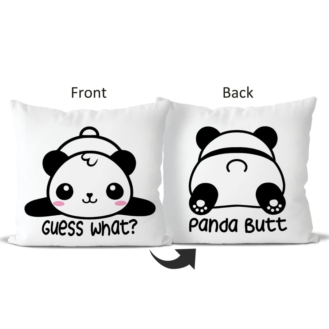 QIYUHOY Funny Panda Throw Pillow Covers for Bed,Panda Gifts for Girls Kid Calming Corner Home Bedroom Play Room Nursery Decorations, 18x18 Inch Pillowcase