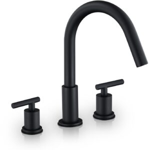 Balen 8. in Widespread 2-Handle Bathroom High-Arc Faucet in Matte Black