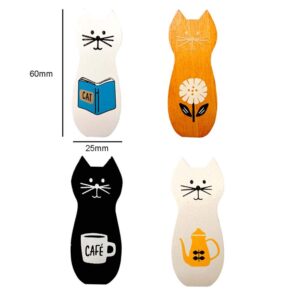 4 Pcs Clothes Pegs, Wooden Clothespins Multifunctional Craft Pegs Cat Design Photo Clips, Cute Snack Sealing Clips Party Supplies