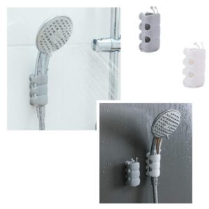 2 Pack Punch-Free Shower Holder Silicone Suction Wall Mounted Bracket Shower Head Bracket Shower Accessories