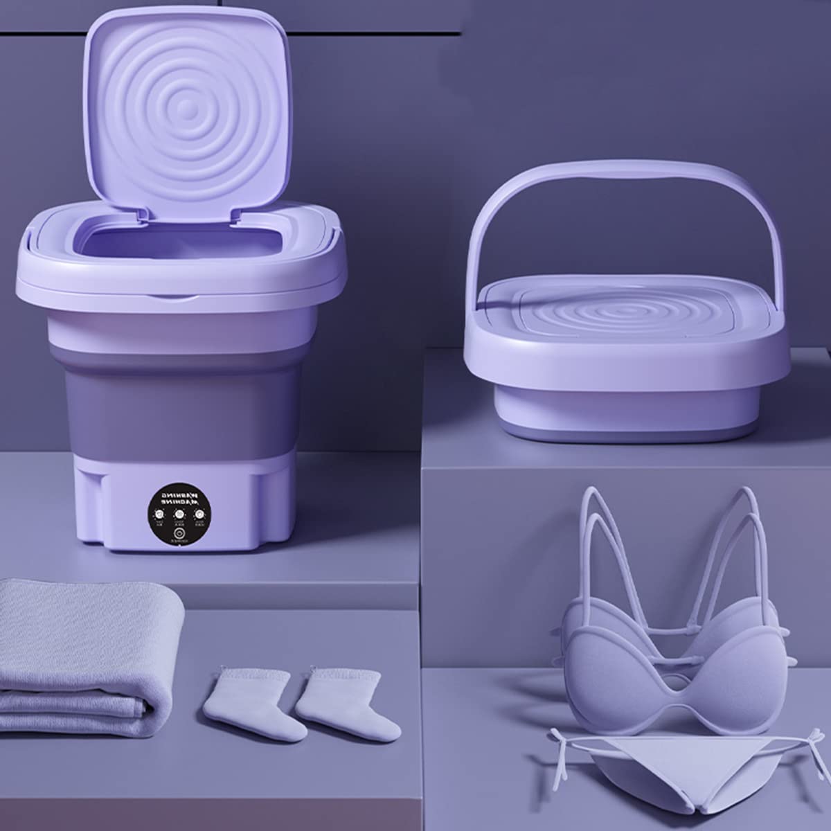 Portable Mini Washing Machine Small Washer for Baby Clothes, Underwear,Foldable Small Washer