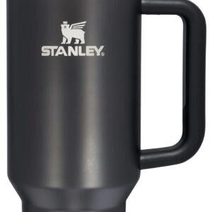 Stanley Quencher H2.0 FlowState Stainless Steel Vacuum Insulated Tumbler with Lid and Straw for Water, Iced Tea or Coffee, Smoothie and More, Black Glow, 40 oz