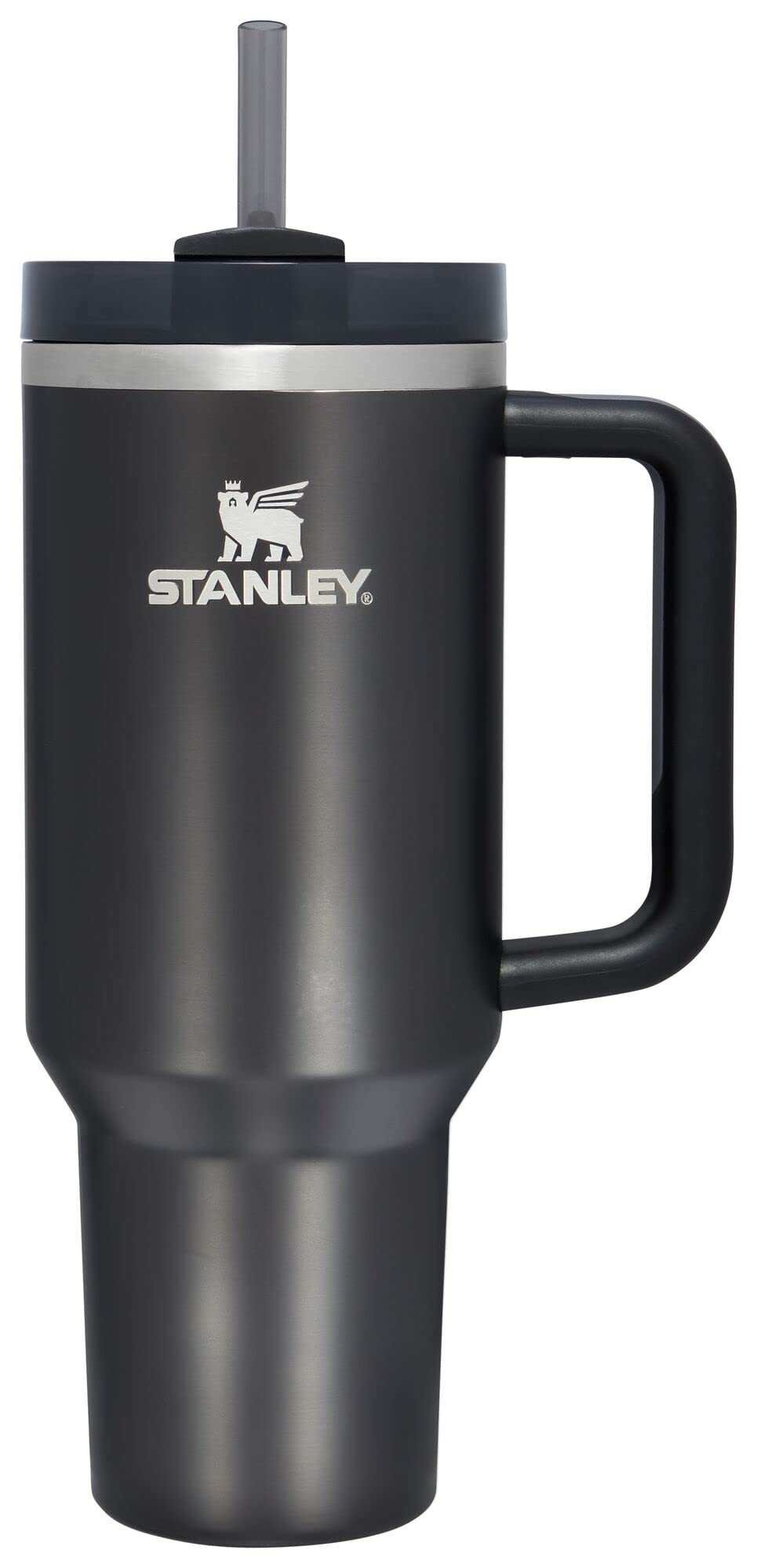 Stanley Quencher H2.0 FlowState Stainless Steel Vacuum Insulated Tumbler with Lid and Straw for Water, Iced Tea or Coffee, Smoothie and More, Black Glow, 40 oz