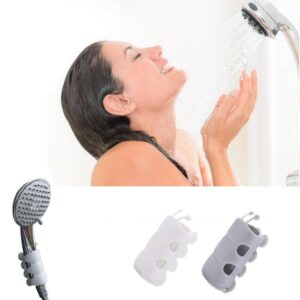 2 Pack Punch-Free Shower Holder Silicone Suction Wall Mounted Bracket Shower Head Bracket Shower Accessories