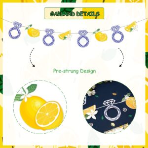 Lemon Bridal Shower Decorations - Yellow and Blue Bride To Be Banner, Lemon and Diamond Ring Garland, Fruit Lemon Theme Bachelorette Party Decorations