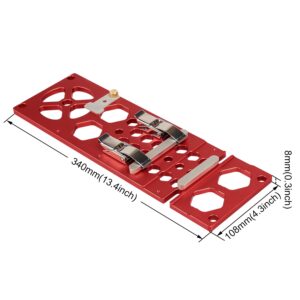 DDWT Upgraded 340mm Track Saw Square Right Angle Circular Saw Guide Rail Angle Stop Accessories Compatible with Festool and Makita Guide Rail (Red)