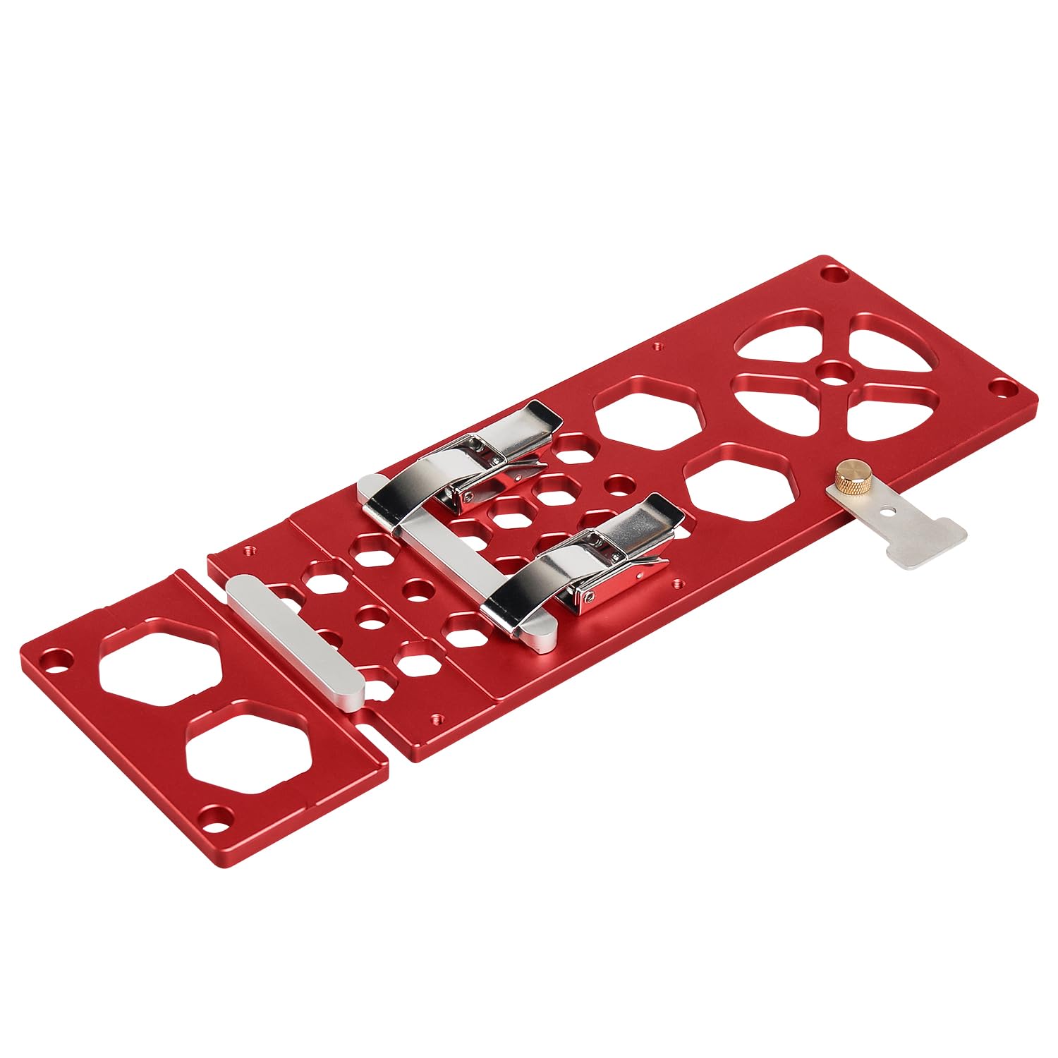 DDWT Upgraded 340mm Track Saw Square Right Angle Circular Saw Guide Rail Angle Stop Accessories Compatible with Festool and Makita Guide Rail (Red)