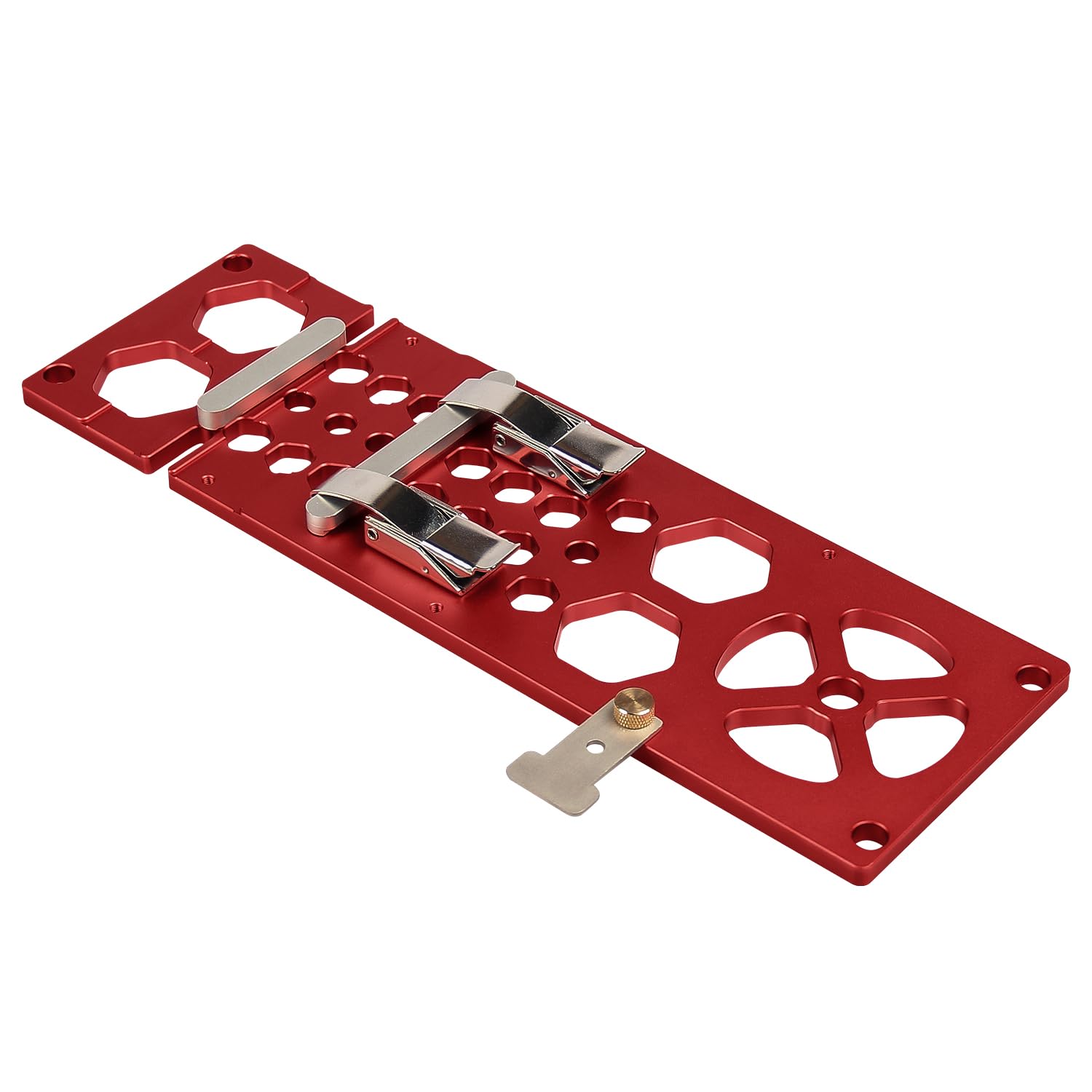 DDWT Upgraded 340mm Track Saw Square Right Angle Circular Saw Guide Rail Angle Stop Accessories Compatible with Festool and Makita Guide Rail (Red)