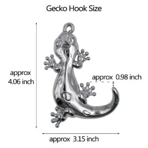 ABSTDEAL 2 Pcs Gecko Wall Hook Coat Hooks Hanging Wall Mounted Hooks Towel Key Holder for Decor Alloy Metal - Sliver (Silver)