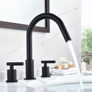 Balen 8. in Widespread 2-Handle Bathroom High-Arc Faucet in Matte Black