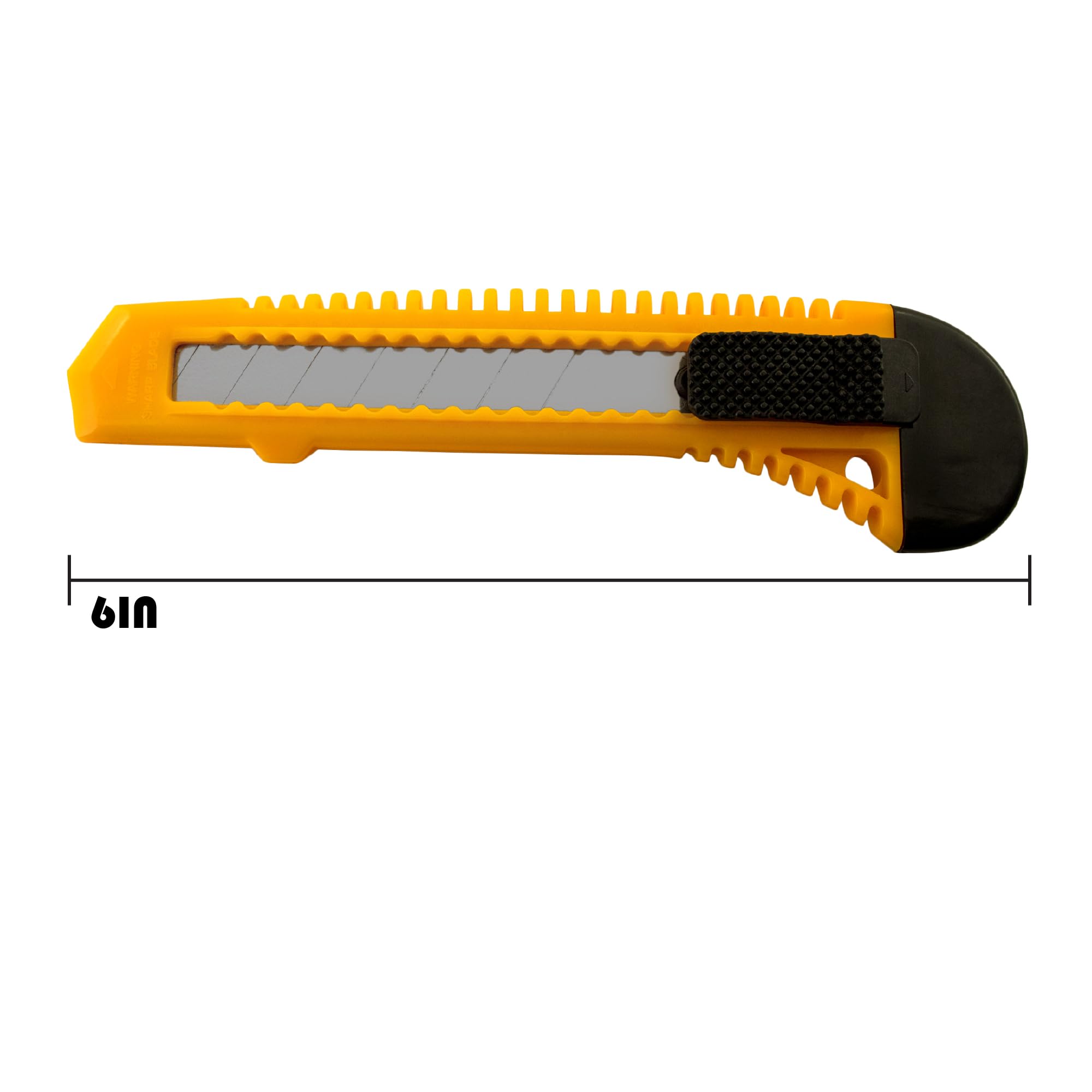 MotoProducts Yellow Retractable Utility Knife Manual Lock 2 Small 5 inch 1 Big 6 inch Box Cutter w/Snap Off Blade