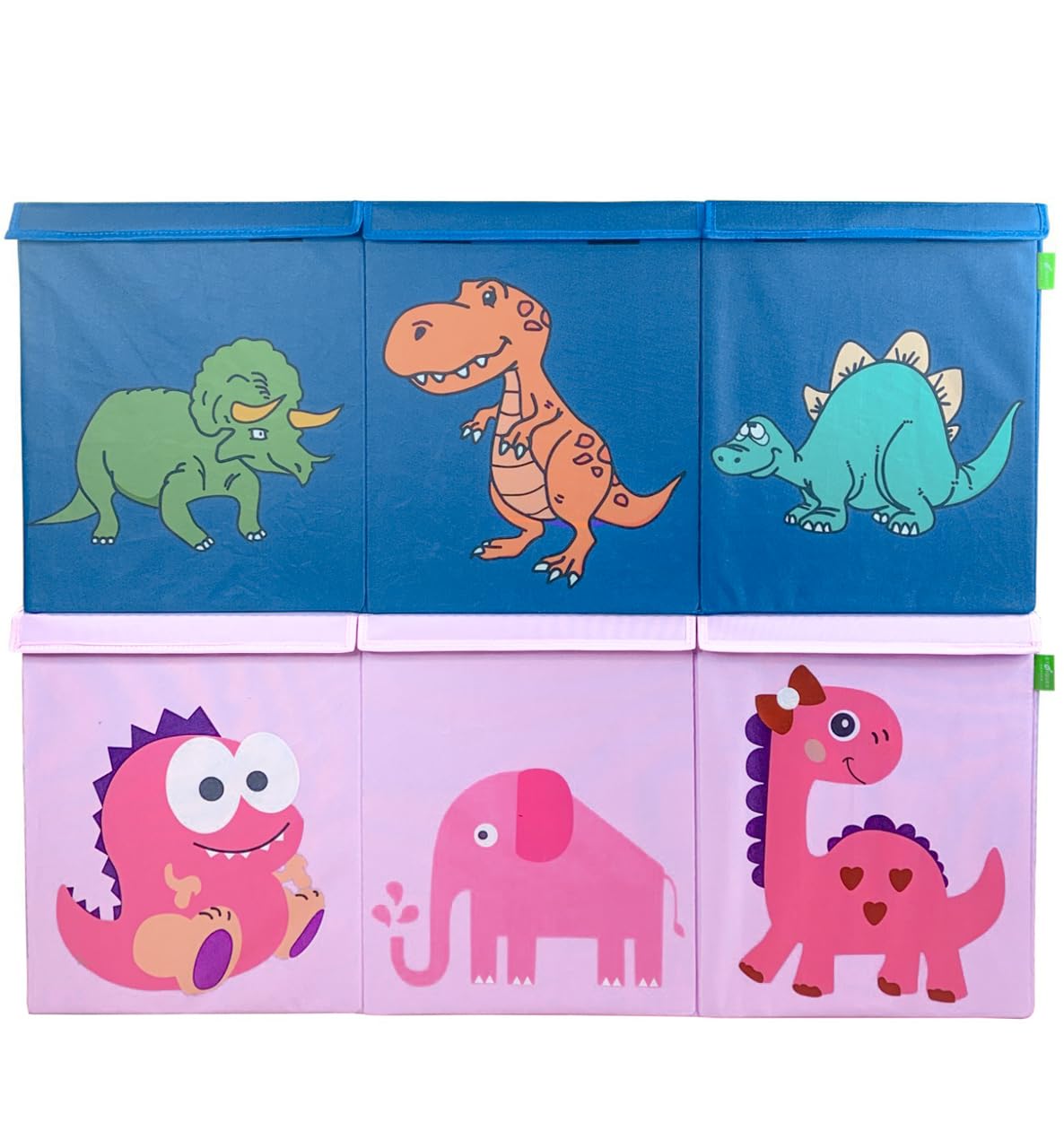 Ethiques Blue(Custom Dinosaur)Collapsible Large toy chest,40X16X14,Storage compartments with Lids