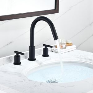 Balen 8. in Widespread 2-Handle Bathroom High-Arc Faucet in Matte Black