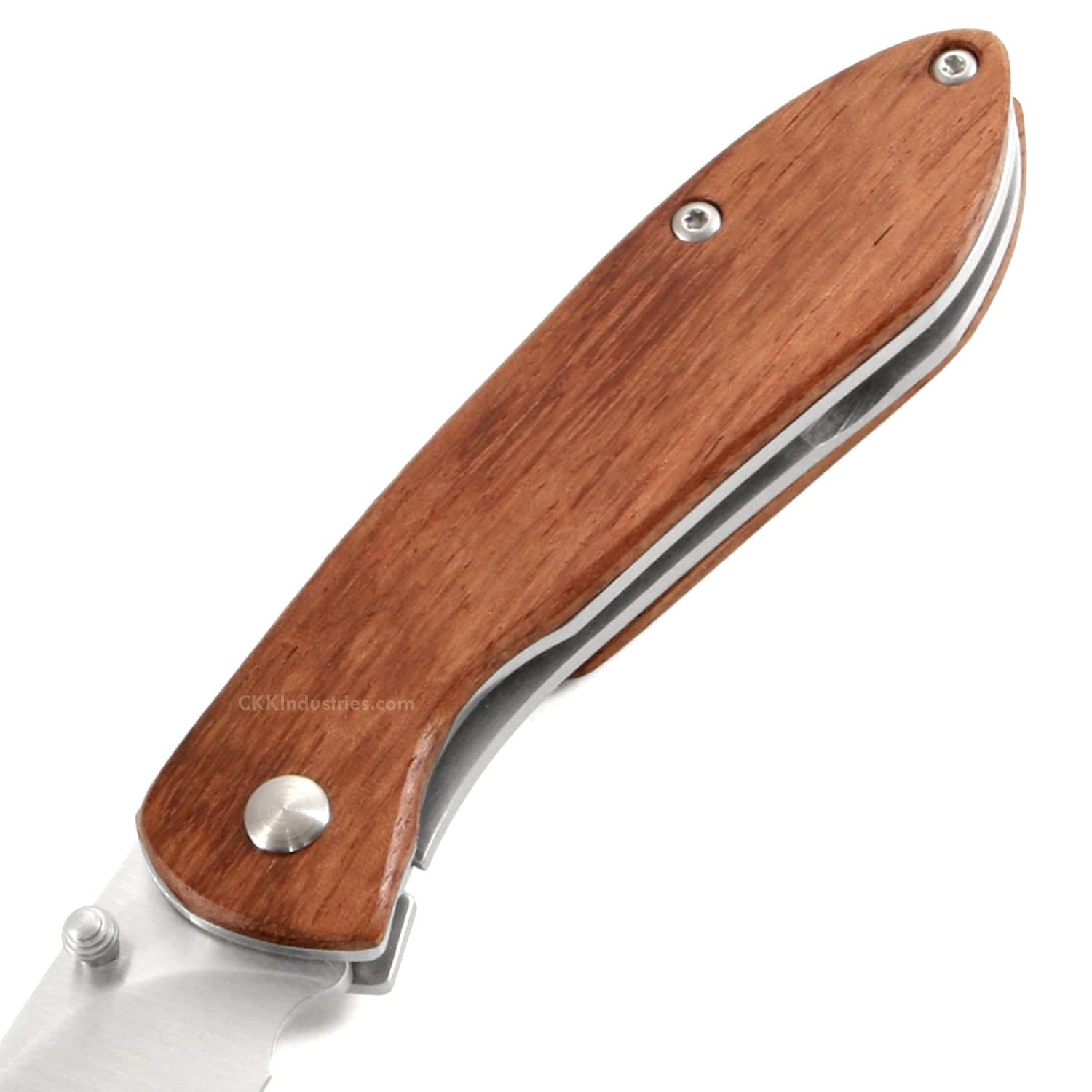 EZSMITH Knife Making Kit - Stinger - DIY Framelock Folding Knife - (Parts Kit) - (SS Finish) - (w/Pre-machined Bubinga Wood Handle Scales) - (Gift Boxed) - (USA Design) - (by KnifeKits)