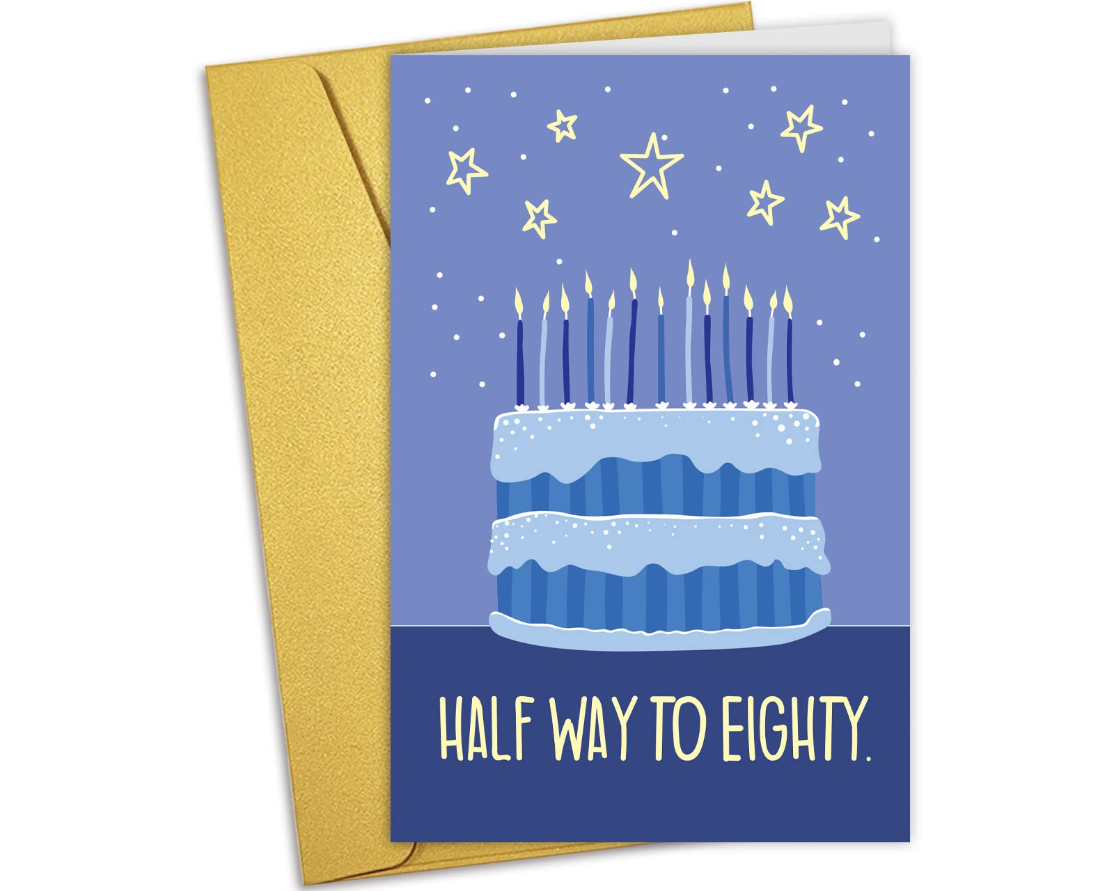 Nchigedy Funny 40th Birthday Greeting Card, 40 Years Old Birthday Card for Men Women, 40th Bday Card, Half Way To Eighty