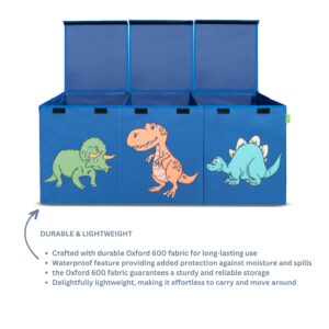 Ethiques Blue(Custom Dinosaur)Collapsible Large toy chest,40X16X14,Storage compartments with Lids