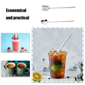 2 Pcs Coffee Spoons Long Handle Cocktail Spoon Dessert Spoons for Home Kitchen Bar Cafe Mixing Stirrers