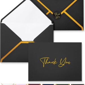 Mr. Pen- Blank Thank You Cards with Envelopes, 20 Pack, 4x6, Gold Foil Thank You Notes with Envelopes, Black Wedding Thank You Cards Wedding, Thank You Note Cards, Baby Shower Thank You Cards