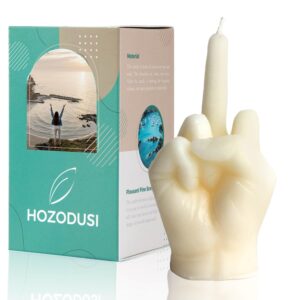 hozodusi middle finger scented candle, retro funky apartment decor aesthetic pine fragrance soy wax hand gesture cute candles, trendy cozy unique fun decor for house home room and bedroom