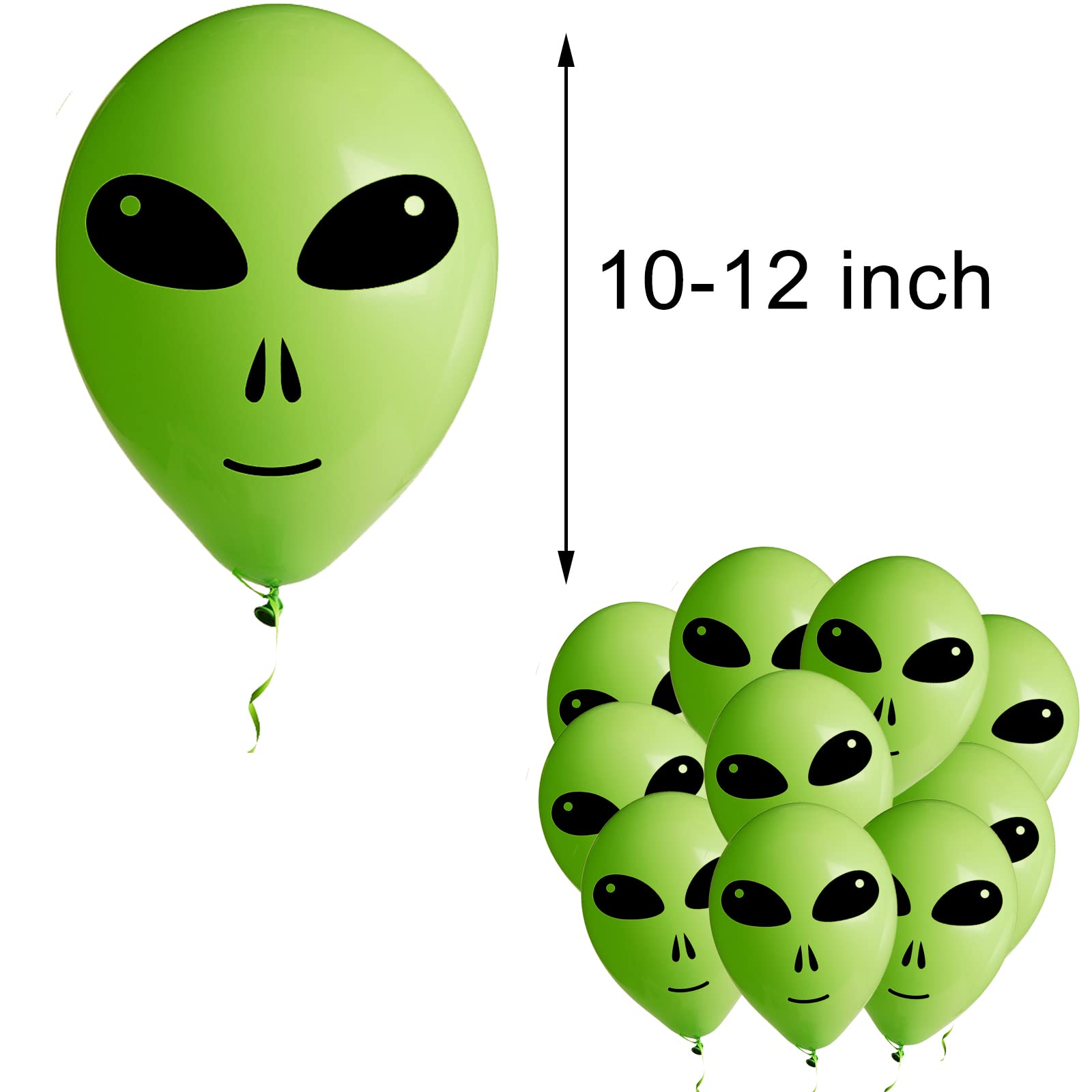 Oringaga 50PCS Green Alien Party Balloons - Outer UFO Space Alien Themed Birthday Baby Shower Party Decorations Supplies Decor Balloon