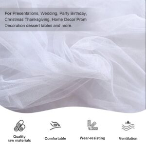 BIT.FLY 54" x 20 Yards White Tulle Fabric Rolls Bolt for Wedding Party Baby Shower Decor Tutu Spool Tulle Ribbon Wraping