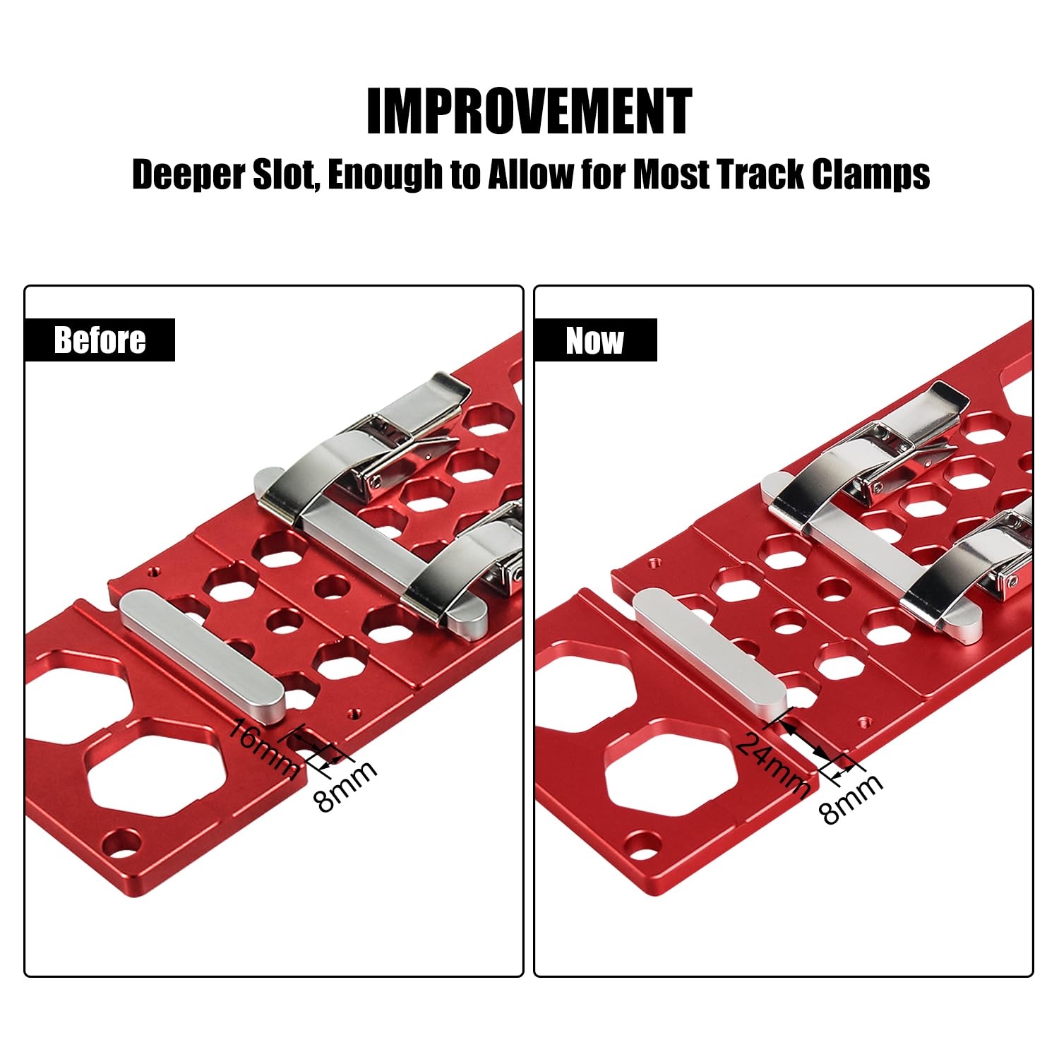 DDWT Upgraded 340mm Track Saw Square Right Angle Circular Saw Guide Rail Angle Stop Accessories Compatible with Festool and Makita Guide Rail (Red)