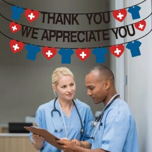 Nurse Week Party Decorations Thank You Nurses We Appreciate You Banner, Nurse Day Rn Medical Happy Nurses Week Banner Decorations