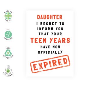 CENTRAL 23 Funny Daughter Birthday Card - 20th Birthday Cards for Women - Twenty Year Old - Gifts for Her Twentieth - Comes With Fun Stickers - Made In UK